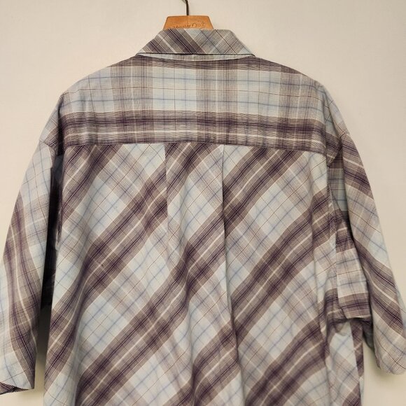 Vintage Y2K Southpole Shirt Blue Plaid Button Up Hip Hop Casual Baggy Mens 2XL - Picture 3 of 10